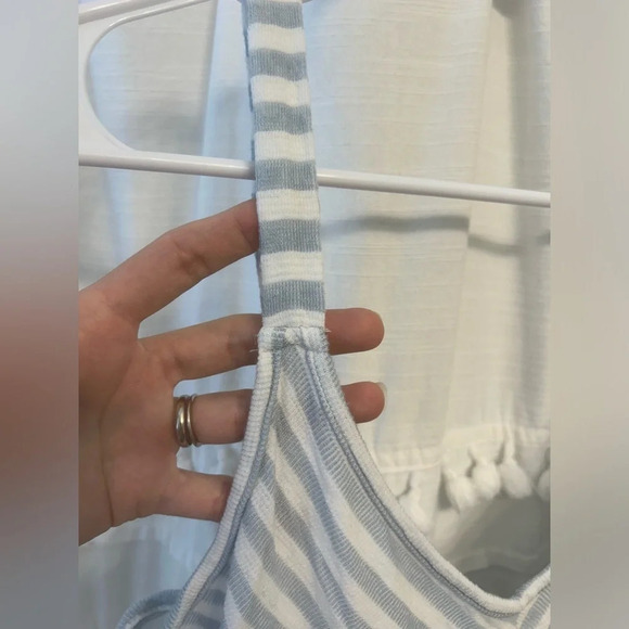 Caution to the wind light blue and white striped dress size M-L - Picture 4 of 8